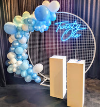 Load image into Gallery viewer, Birthday Neon Sign & Backdrop Party Pack (with Custom Balloon Garland) - For Hire
