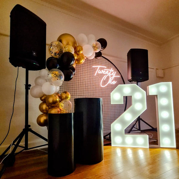 Birthday Party Pack For Hire - with Custom Balloon Garland & Speakers