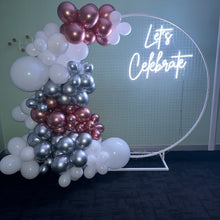 Load image into Gallery viewer, Birthday Neon Sign & Backdrop Party Pack (with Custom Balloon Garland) - For Hire