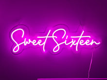 Load image into Gallery viewer, Sweet Sixteen (Multicoloured) Neon Sign - For Hire