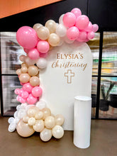 Load image into Gallery viewer, Birthday Arch Backdrop Bundle (for hire) with Custom Vinyl Sticker