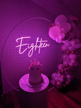 Load image into Gallery viewer, Eighteen (Multicoloured) Neon Sign For Hire