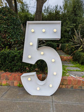 Load image into Gallery viewer, Giant (1.2m) Light Up Marquee Numbers Range (For Hire) - 1, 2, 3, 4, 5, 6, 16, 18, 21, 30, 40