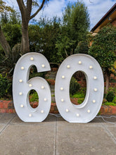 Load image into Gallery viewer, Giant (1.2m) Light Up Marquee Numbers Range (For Hire) - 1, 2, 3, 4, 5, 6, 16, 18, 21, 30, 40