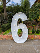 Load image into Gallery viewer, Giant (1.2m) Light Up Marquee Numbers Range (For Hire) - 1, 2, 3, 4, 5, 6, 16, 18, 21, 30, 40