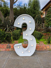 Load image into Gallery viewer, Giant (1.2m) Light Up Marquee Numbers Range (For Hire) - 1, 2, 3, 4, 5, 6, 16, 18, 21, 30, 40