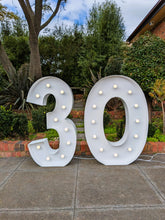 Load image into Gallery viewer, Giant (1.2m) Light Up Marquee Numbers Range (For Hire) - 1, 2, 3, 4, 5, 6, 16, 18, 21, 30, 40