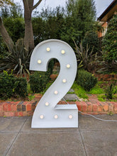 Load image into Gallery viewer, Giant (1.2m) Light Up Marquee Numbers Range (For Hire) - 1, 2, 3, 4, 5, 6, 16, 18, 21, 30, 40