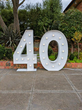 Load image into Gallery viewer, Giant (1.2m) Light Up Marquee Numbers Range (For Hire) - 1, 2, 3, 4, 5, 6, 16, 18, 21, 30, 40