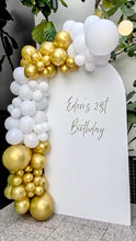 Load image into Gallery viewer, Birthday Arch Backdrop Bundle (for hire) with Custom Vinyl Sticker