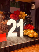 Load image into Gallery viewer, Giant Light Up Marquee Numbers (1.2m) with Balloons (For Hire)