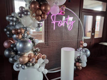 Load image into Gallery viewer, Birthday Neon Sign & Backdrop Party Pack (with Custom Balloon Garland) - For Hire