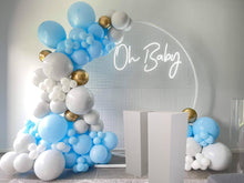 Load image into Gallery viewer, Birthday Neon Sign & Backdrop Party Pack (with Custom Balloon Garland) - For Hire