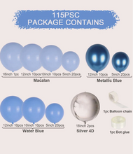 Load image into Gallery viewer, DIY Balloon Garland Kit - Baby Blue and Metallic Blue