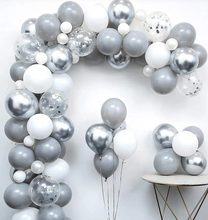 Load image into Gallery viewer, DIY Balloon Garland Kit - Metallic Silver and White