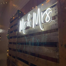 Load image into Gallery viewer, Mr & Mrs (White) Neon Sign For Hire