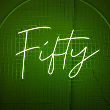 Load image into Gallery viewer, Fifty (Multicoloured) Neon Sign for Hire