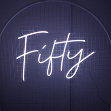 Load image into Gallery viewer, Fifty (Multicoloured) Neon Sign for Hire