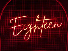 Load image into Gallery viewer, Eighteen (Multicoloured) Neon Sign For Hire