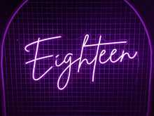 Load image into Gallery viewer, Eighteen (Multicoloured) Neon Sign For Hire