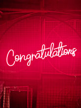 Load image into Gallery viewer, Congratulations (Multicoloured) Neon Sign for Hire