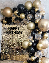 Load image into Gallery viewer, DIY Balloon Garland Kit - Black & Metallic Gold