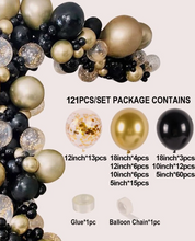 Load image into Gallery viewer, DIY Balloon Garland Kit - Black & Metallic Gold