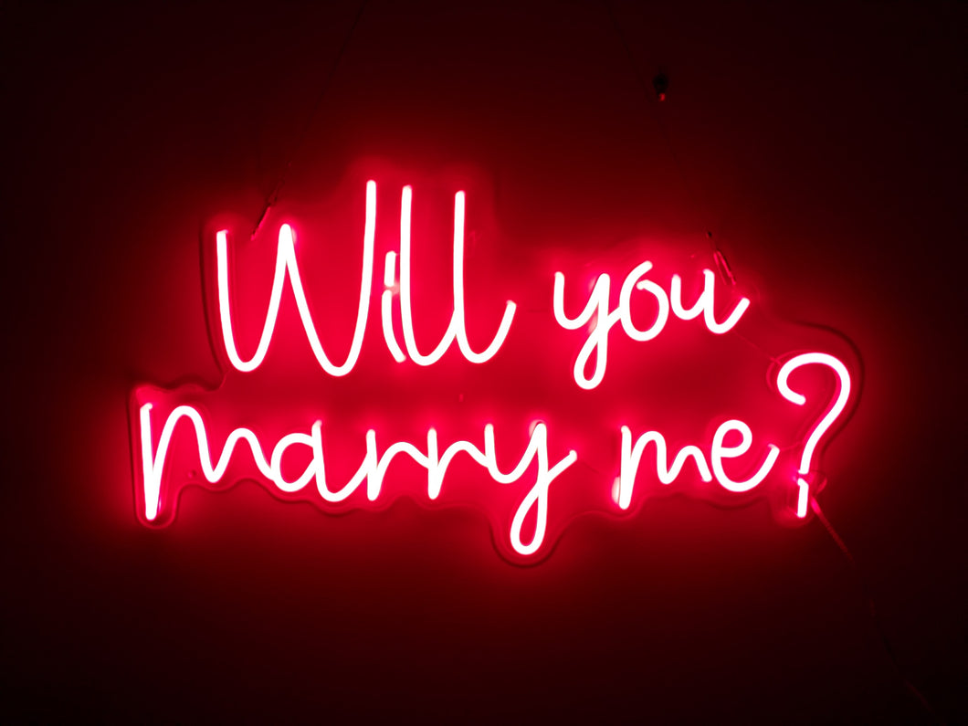Will you marry me? (Multicoloured) Neon Sign For Hire