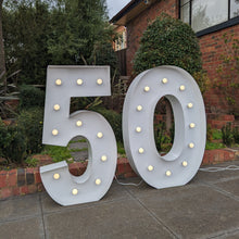 Load image into Gallery viewer, Giant Light Up Marquee &quot;50&quot; Numbers (For Hire) - 1.2m
