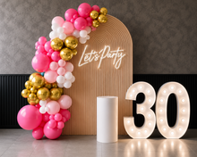 Load image into Gallery viewer, Timber Ripple Arch Backdrop (for hire)

