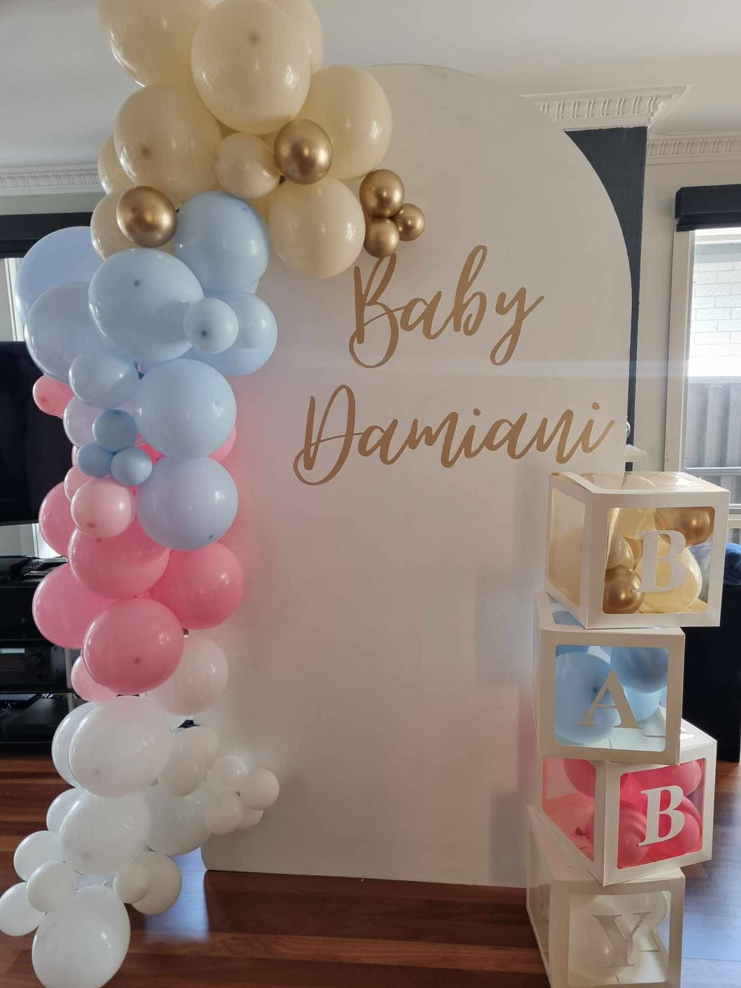 Baby Shower / Gender Reveal Backdrop (with Balloons) - For Hire