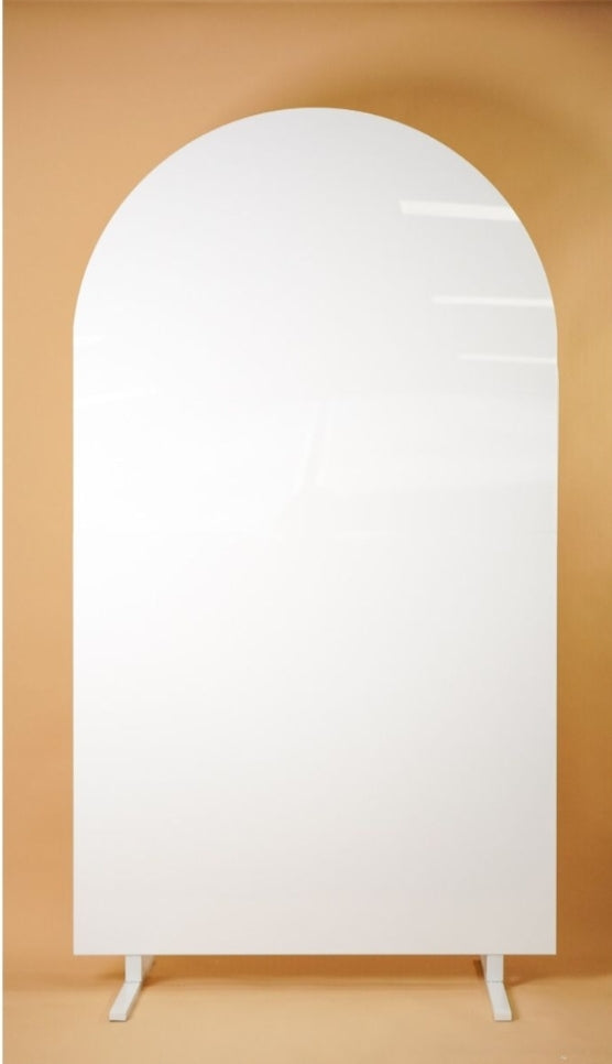 White Gloss Acrylic Arch Backdrop (for hire)