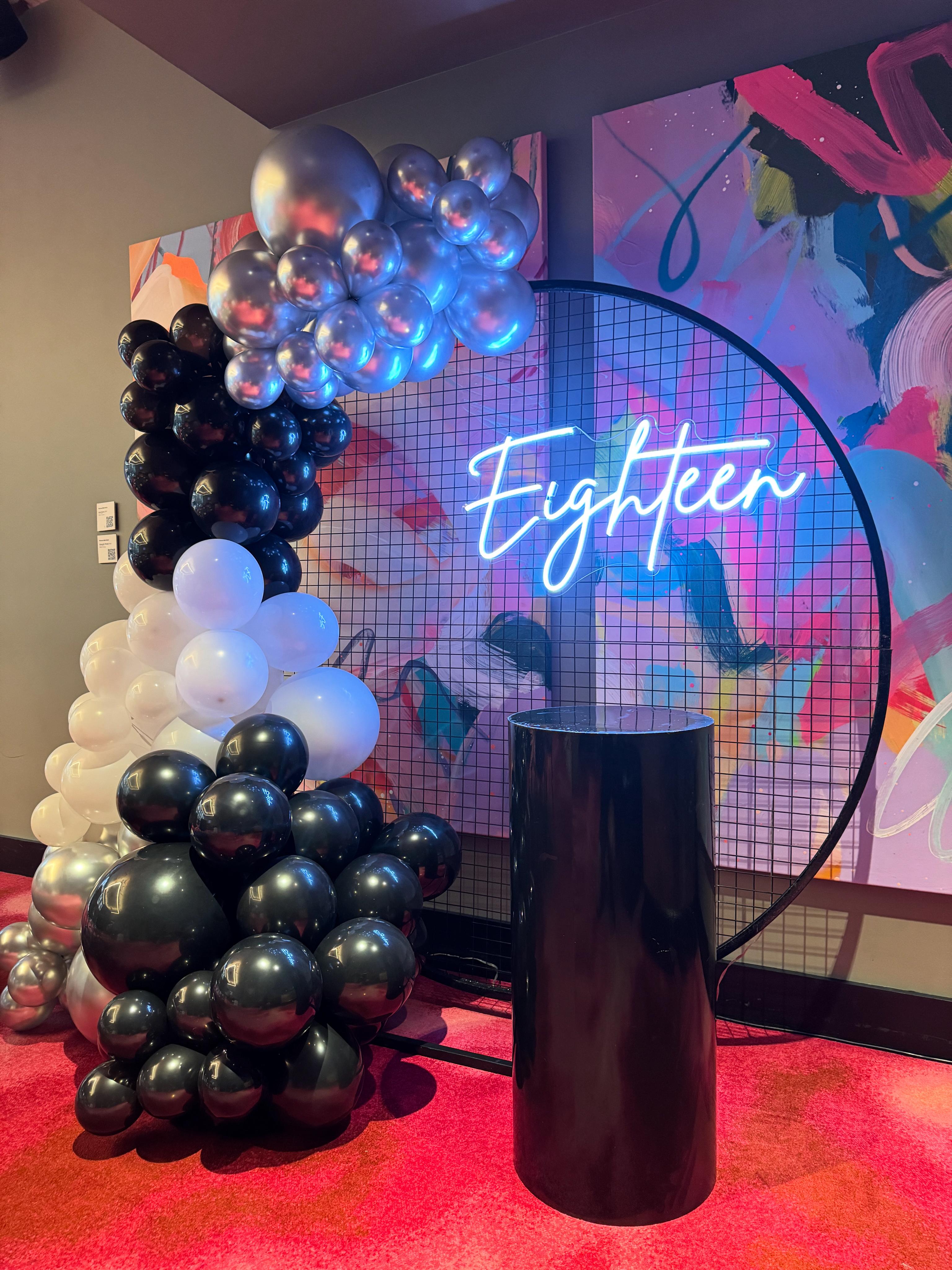 8neon Sign Eighteen (Multicoloured) Neon Sign For Hire – Neon Daddy