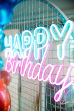 Load image into Gallery viewer, Retro Happy Birthday Neon Sign For Hire
