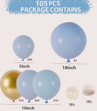 Load image into Gallery viewer, DIY Balloon Garland Kit - Baby Blue and Gold
