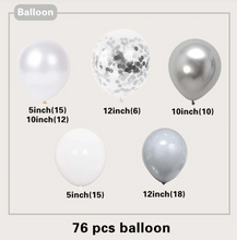 Load image into Gallery viewer, DIY Balloon Garland Kit - Metallic Silver and White
