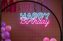 Load image into Gallery viewer, Retro Happy Birthday Neon Sign For Hire
