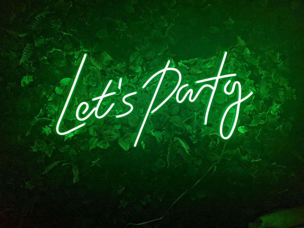 Let's Party (Multicoloured) Neon Sign For Hire