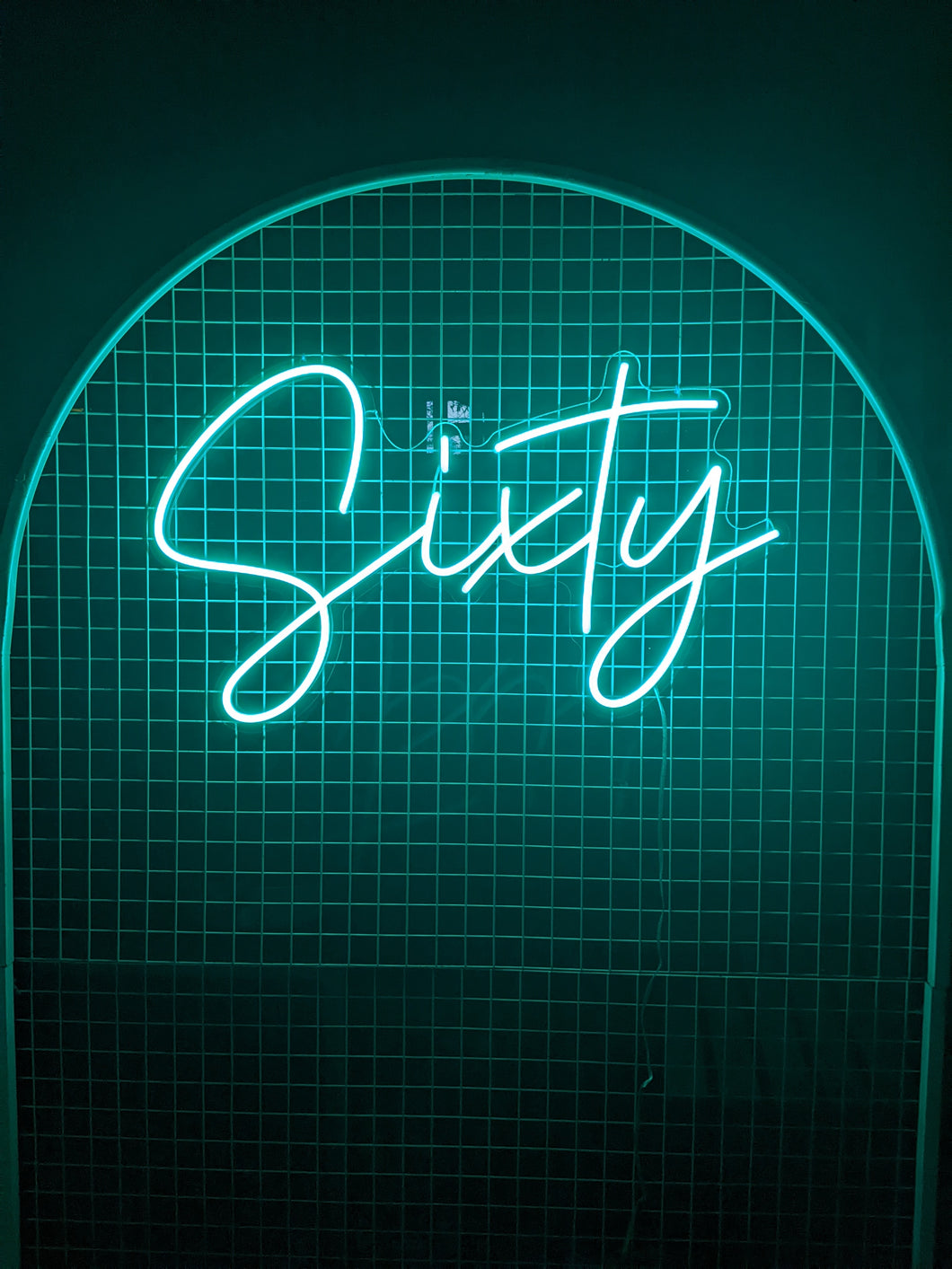 Sixty (Multicoloured) Neon Sign For Hire