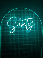 Load image into Gallery viewer, Sixty (Multicoloured) Neon Sign For Hire
