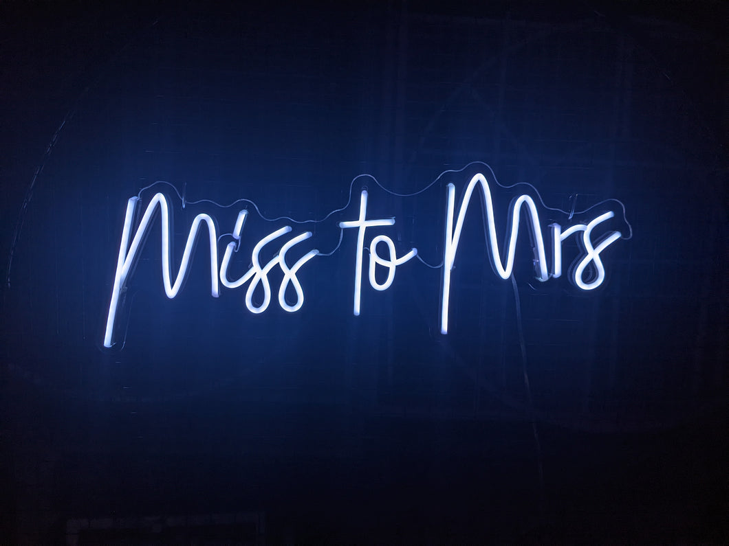 Miss to Mrs (Multicoloured) Neon Sign For Hire