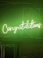 Load image into Gallery viewer, Congratulations (Multicoloured) Neon Sign for Hire
