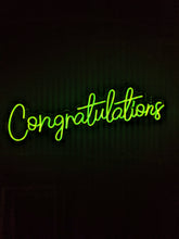 Load image into Gallery viewer, Congratulations (Multicoloured) Neon Sign for Hire
