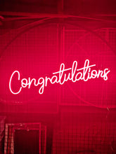 Load image into Gallery viewer, Congratulations (Multicoloured) Neon Sign for Hire
