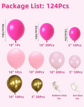 Load image into Gallery viewer, DIY Balloon Garland Kit - Pink, Baby Pink &amp; Gold
