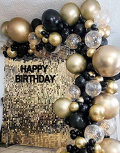 Load image into Gallery viewer, DIY Balloon Garland Kit - Black &amp; Metallic Gold
