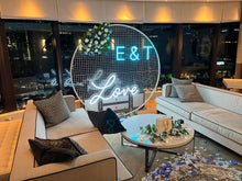 Load image into Gallery viewer, Wedding / Engagement Props for hire - Neon Sign, Backdrop and Plinths
